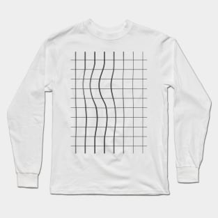 Square Glitch Pattern Long Sleeve T-Shirt